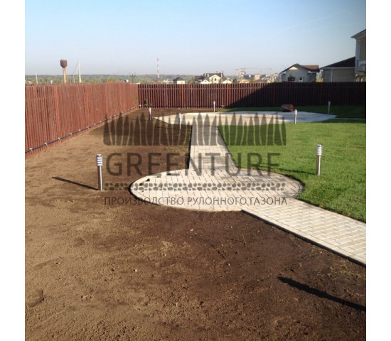 Укладка рулонного газона, КП «Мартемьяново» - фото - 1